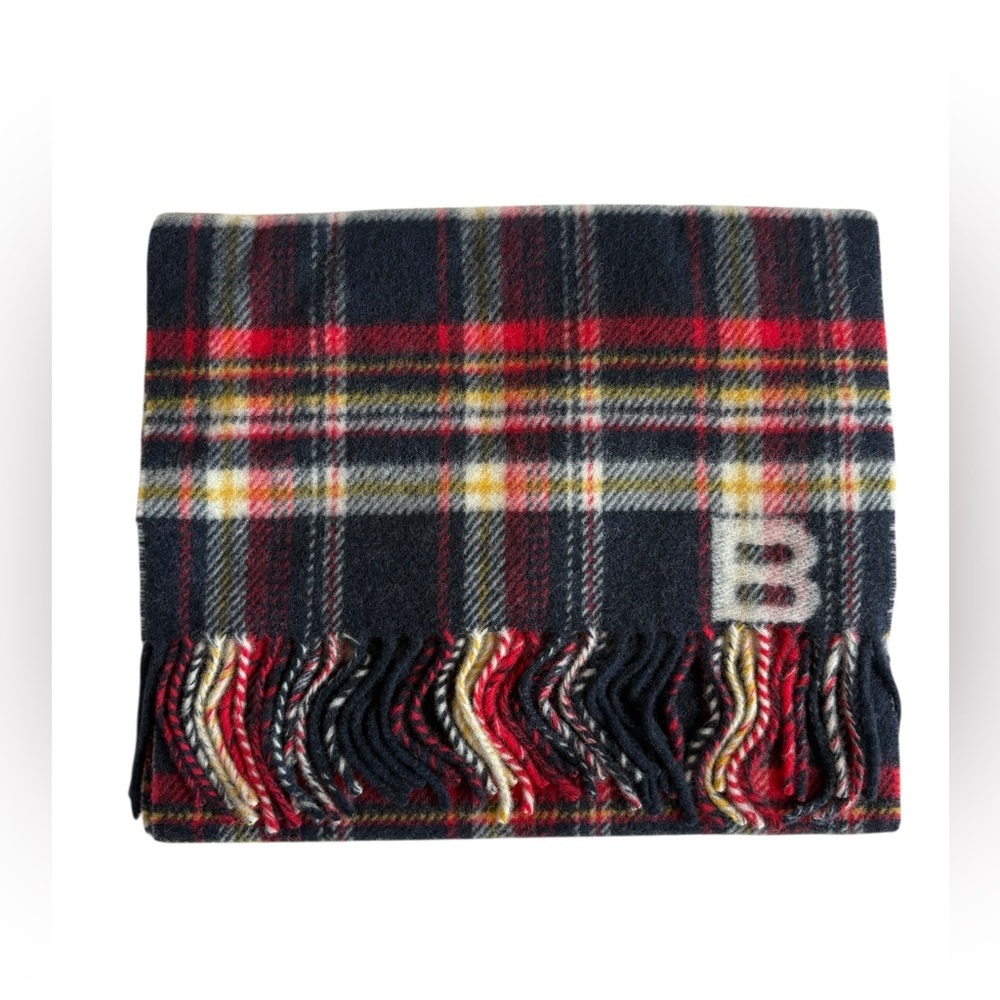 Bally Plaid Merino Wool Scarf